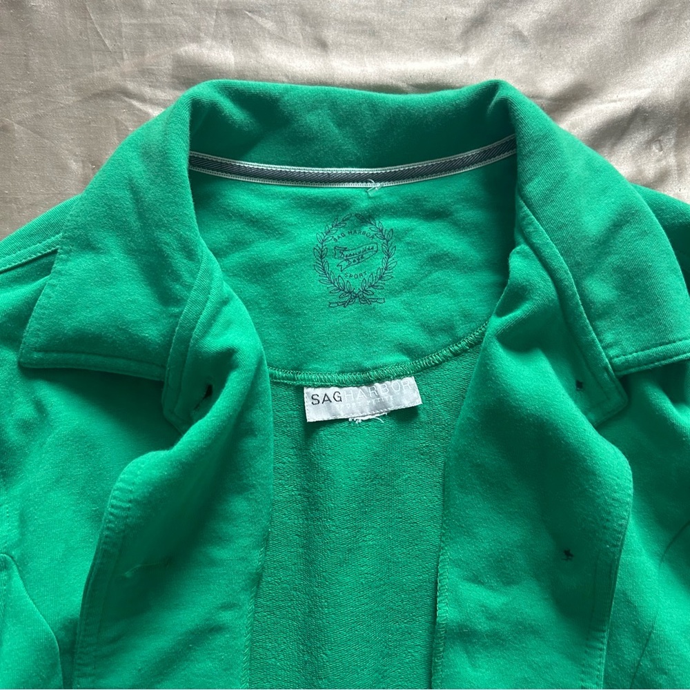 Solid Green Button Coat - image 3